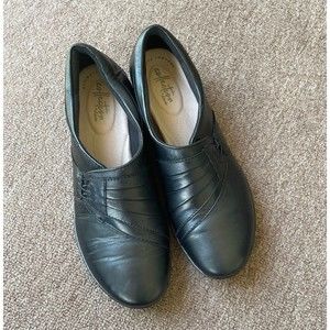 Collection By Clarks Black Leather Oxfords Comfort Shoes US Size 8